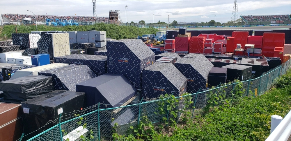 Freight containers that F1's 10 teams use to transport cars, parts and other equipment around the world.  Freight containers that F1's 10 teams use to transport cars, parts and other equipment around the world.