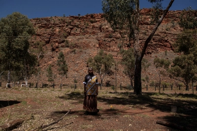 Teacher Tarna Andrews at the local school grounds, ahead of a nationwide referendum on Indigenous issues, in Areyonga, Australia Teacher Tarna Andrews at the local school grounds, ahead of a nationwide referendum on Indigenous issues, in Areyonga, Australia