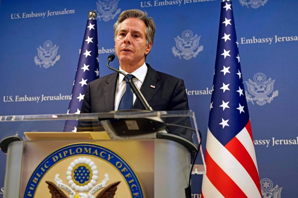 U.S. Secretary of State Antony Blinken speaks during a news conference in Tel Aviv on Tuesday after an overnight meeting with Israeli Prime Minister Benjamin Netanyahu. Blinken announced that U.S. President Joe Biden will pay a solidarity visit to Israel on Wednesday, following the Hamas attacks. U.S. Secretary of State Antony Blinken speaks during a news conference in Tel Aviv on Tuesday after an overnight meeting with Israeli Prime Minister Benjamin Netanyahu. Blinken announced that U.S. President Joe Biden will pay a solidarity visit to Israel on Wednesday, following the Hamas attacks.