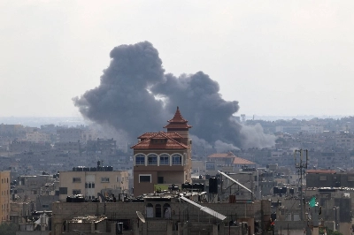 Smoke billows after an Israeli strike on Rafah, in the southern Gaza Strip, on Sunday amid ongoing fighting between Israel and Palestinian groups. Smoke billows after an Israeli strike on Rafah, in the southern Gaza Strip, on Sunday amid ongoing fighting between Israel and Palestinian groups.