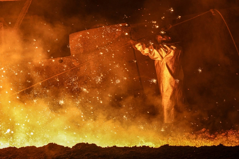 An employee operates at a production facility of Zaporizhstal Iron and Steel Works, in Zaporizhzhia, Ukraine, this month. An employee operates at a production facility of Zaporizhstal Iron and Steel Works, in Zaporizhzhia, Ukraine, this month.