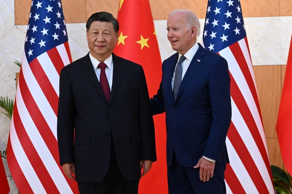 Chinese leader Xi Jinping and U.S. President Joe Biden meet on the sidelines of the Group of 20 summit in Nusa Dua, on the Indonesian resort island of Bali, in November last year.  Chinese leader Xi Jinping and U.S. President Joe Biden meet on the sidelines of the Group of 20 summit in Nusa Dua, on the Indonesian resort island of Bali, in November last year.