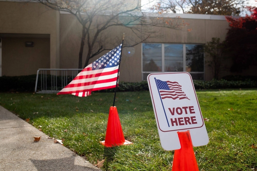 Voting signs outside a polling location in the city of Toledo in Ohio on Tuesday Voting signs outside a polling location in the city of Toledo in Ohio on Tuesday