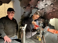 Tasting sessions at Cokuun are held within a large metal sculpture of a dome reminiscent of artist Kenji Yanobe. | MELINDA JOE