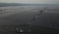 A massive floating solar power plant built in Purwakarta, Indonesia, in November. A report from the International Renewable Energy Agency has found that there’s more than enough wind, solar, hydro and geothermal resources to power all of Southeast Asia.  | Reuters