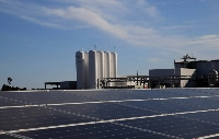 The Fukushima Hydrogen Energy Research Field and an adjoining solar power farm in Namie, Fukushima Prefecture, in 2021 | Reuters