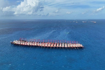 Chinese vessels gather near Whitsun Reef in disputed waters of the South China Sea on Saturday. The Philippines said Sunday that more than 135 Chinese "maritime militia" vessels were "swarming" the reef. Chinese vessels gather near Whitsun Reef in disputed waters of the South China Sea on Saturday. The Philippines said Sunday that more than 135 Chinese "maritime militia" vessels were "swarming" the reef.