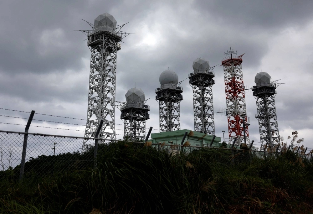 A radar facility set up for coastal surveillance by the Ground Self-Defense Force's Yonaguni base on Yonaguni island in Okinawa Prefecture. A radar facility set up for coastal surveillance by the Ground Self-Defense Force's Yonaguni base on Yonaguni island in Okinawa Prefecture.