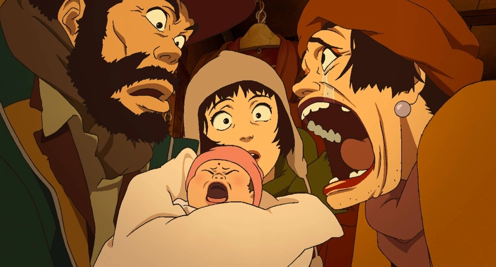 Holiday classic "Tokyo Godfathers" centers on three homeless people who have formed a makeshift family.  Holiday classic "Tokyo Godfathers" centers on three homeless people who have formed a makeshift family.