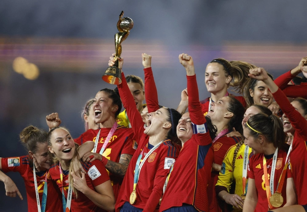Team Spain celebrates with the trophy after winning the Women's World Cup over England on Aug. 20 in Sydney. The title was a first for Spain. Nadeshiko Japan, meanwhile, lost to Sweden in the quarterfinals despite the efforts of Hinata Miyazawa, who won the Golden Boot after scoring a tournament-high five goals. Team Spain celebrates with the trophy after winning the Women's World Cup over England on Aug. 20 in Sydney. The title was a first for Spain. Nadeshiko Japan, meanwhile, lost to Sweden in the quarterfinals despite the efforts of Hinata Miyazawa, who won the Golden Boot after scoring a tournament-high five goals.