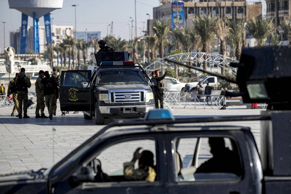 Iraqi security forces' stationed in Baghdad's Tahrir Square following U.S. air strikes on Tuesday Iraqi security forces' stationed in Baghdad's Tahrir Square following U.S. air strikes on Tuesday
