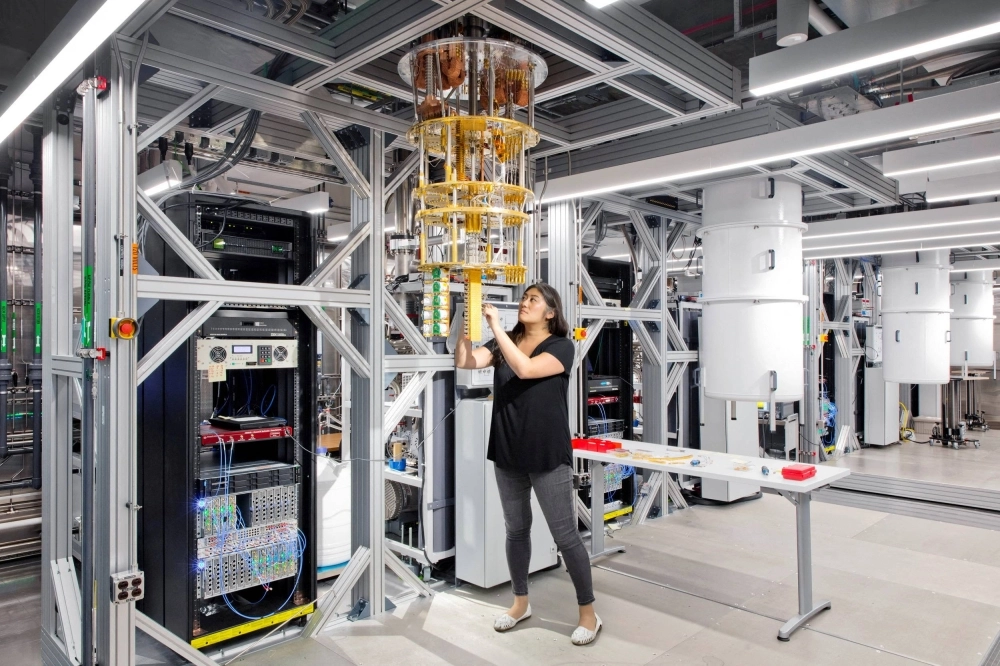 A scientist works on a quantum computer at the IBM Quantum lab in Yorktown Heights, New York.   A scientist works on a quantum computer at the IBM Quantum lab in Yorktown Heights, New York.