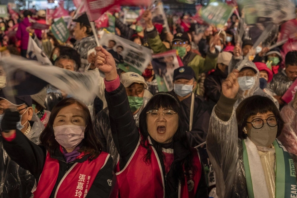 Attendees during a presidential election campaign event in Taipei on Wednesday Attendees during a presidential election campaign event in Taipei on Wednesday