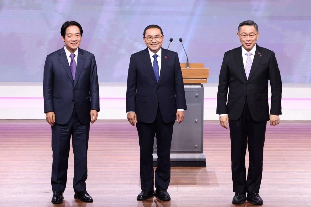 (From left) The Democratic Progressive Party's Lai Ching-te, who is also Taiwan's vice president, faces off against the main opposition Kuomintang's Hou Yu-ih and the Taiwan People's Party's Ko Wen-je on Saturday's presidential election. (From left) The Democratic Progressive Party's Lai Ching-te, who is also Taiwan's vice president, faces off against the main opposition Kuomintang's Hou Yu-ih and the Taiwan People's Party's Ko Wen-je on Saturday's presidential election.
