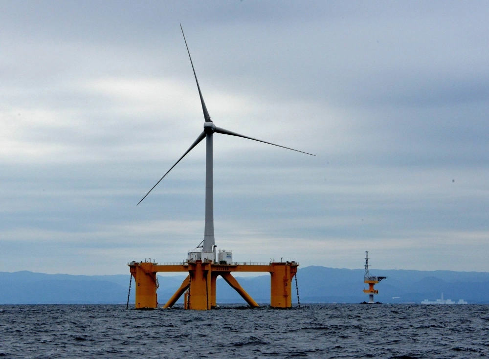 An offshore wind turbine off the coast of Naraha, Fukushima Prefecture, in 2013. Japan aims to increase its offshore wind power capacity to 10 GW by 2030.  An offshore wind turbine off the coast of Naraha, Fukushima Prefecture, in 2013. Japan aims to increase its offshore wind power capacity to 10 GW by 2030.