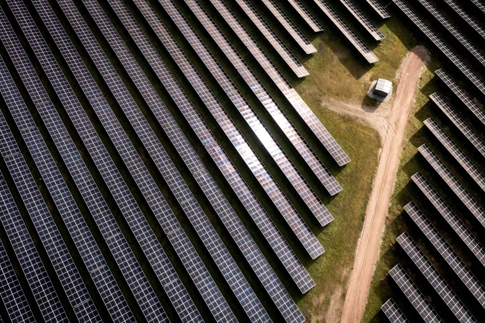 Solar installations in the village of Hjolderup in Denmark Solar installations in the village of Hjolderup in Denmark