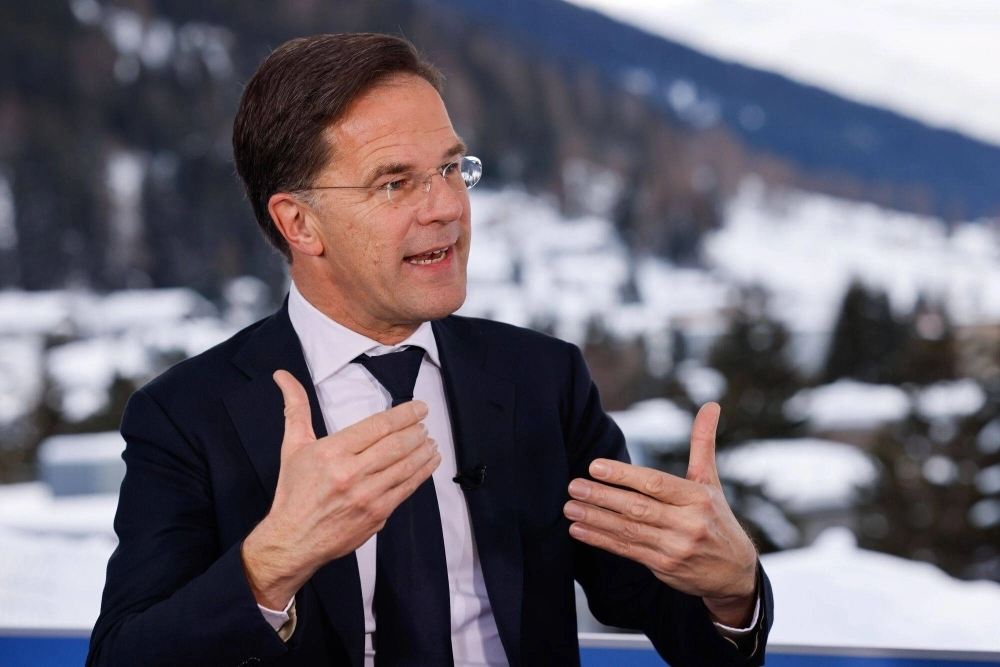 Mark Rutte, the Netherlands' prime minister, during an interview on day two of the World Economic Forum (WEF) in Davos, Switzerland, on Jan. 17 Mark Rutte, the Netherlands' prime minister, during an interview on day two of the World Economic Forum (WEF) in Davos, Switzerland, on Jan. 17