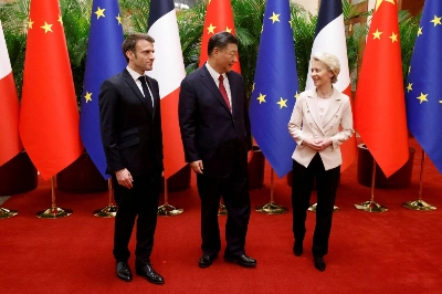 Chinese President Xi Jinping, his French counterpart, Emmanuel Macron, and European Commission President Ursula von der Leyen meet in Beijing in April last year. Chinese President Xi Jinping, his French counterpart, Emmanuel Macron, and European Commission President Ursula von der Leyen meet in Beijing in April last year.