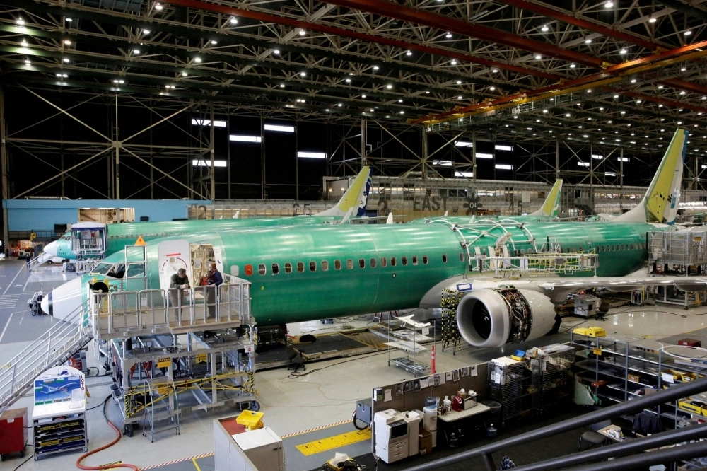 Boeing 737 Max 9 aircraft under construction in Renton, Washington, in 2017 Boeing 737 Max 9 aircraft under construction in Renton, Washington, in 2017