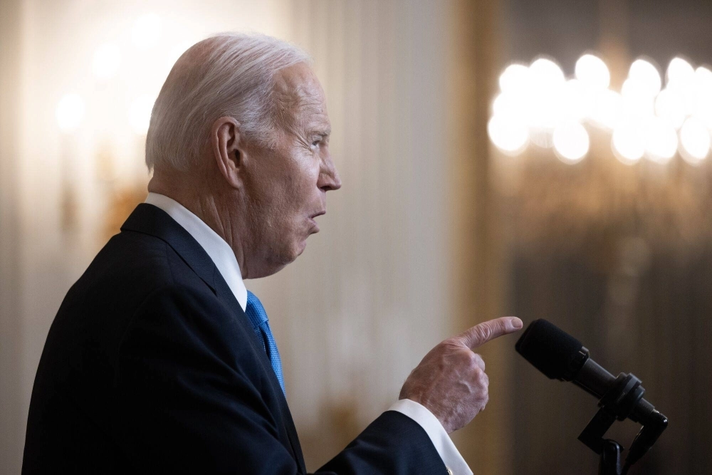 U.S. President Joe Biden speaks in the State Dining Room of the White House in Washington on Tuesday. U.S. President Joe Biden speaks in the State Dining Room of the White House in Washington on Tuesday.
