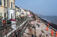 Repairs on the Exeter to Plymouth railway line due to parts of it being washed away by the sea during storms in Devon, U.K., in March 2014 | Bloomberg