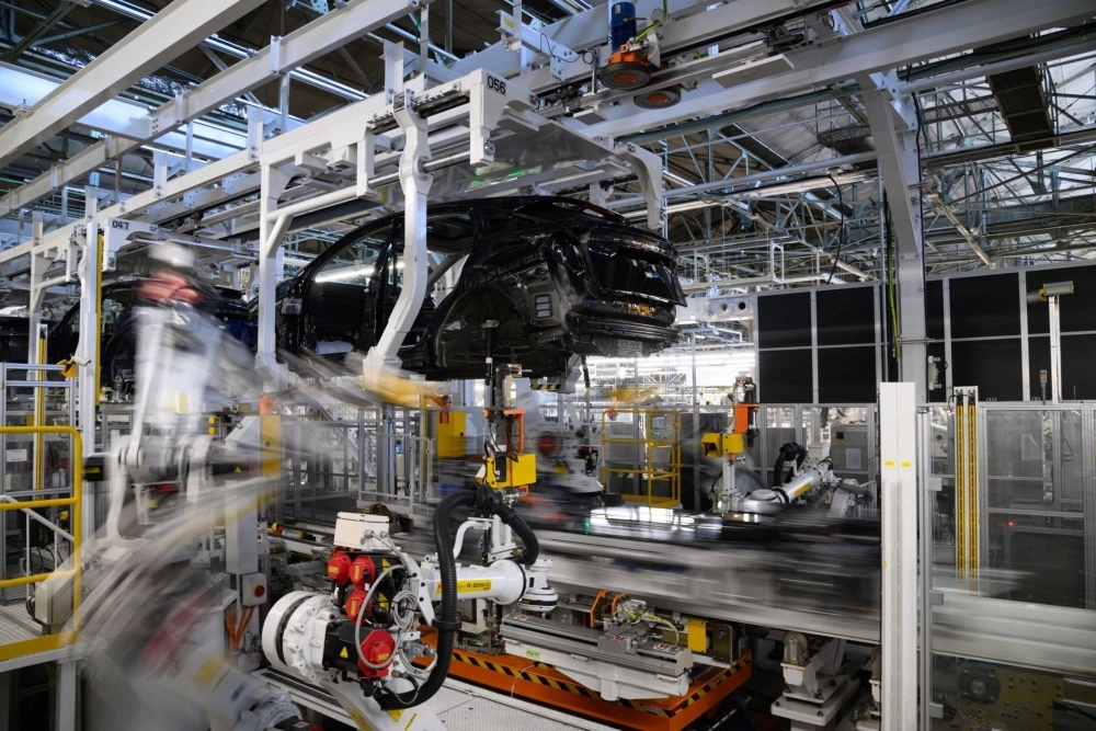 Nissan's Ariya electric crossover sport utility vehicle assembled by robots at the company's plant in Kaminokawa, Tochigi Prefecture Nissan's Ariya electric crossover sport utility vehicle assembled by robots at the company's plant in Kaminokawa, Tochigi Prefecture