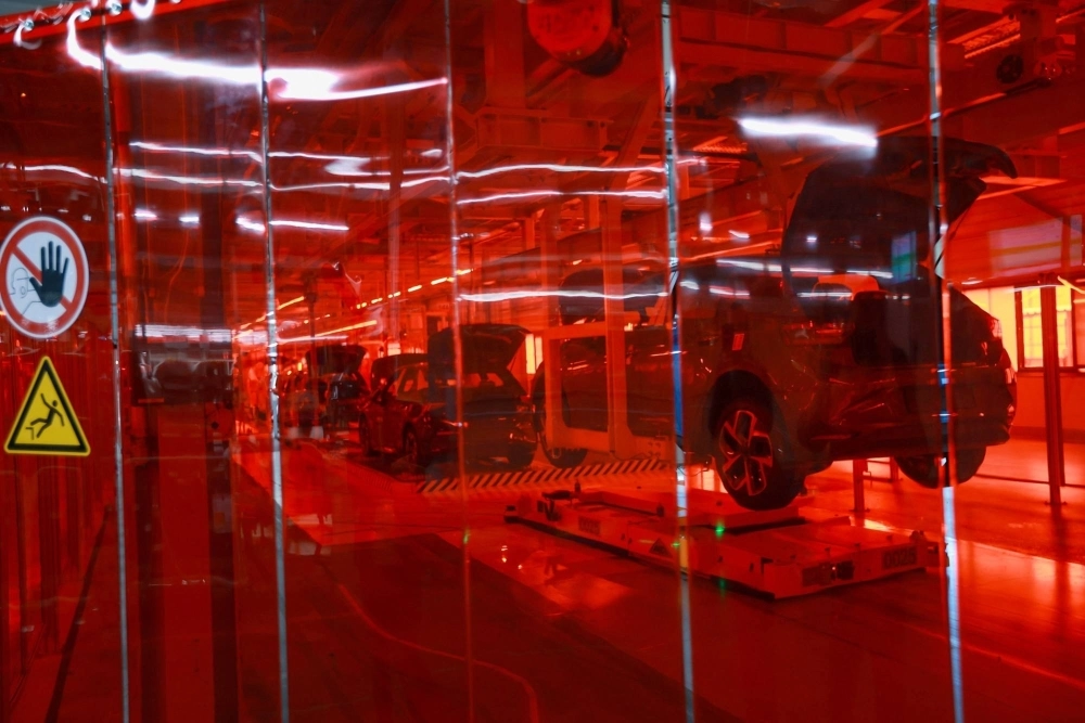 Volkswagen ID.3 and Cupra Born electric cars on the production line at the company’s plant in Zwickau, Germany. Volkswagen ID.3 and Cupra Born electric cars on the production line at the company’s plant in Zwickau, Germany.