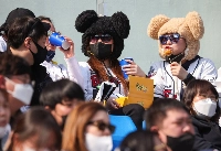 Doosan Bears fans during a game in Seoul in April 2022 | Reuters