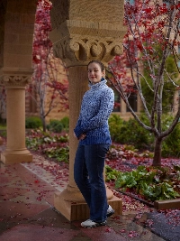 Rebecca Grekin, a Ph.D. candidate, on the Stanford University campus on Dec. 18. “I know people who are trying to change things from the inside. I’ve seen change,” Grekin said. | Damon Casarez / The New York Times