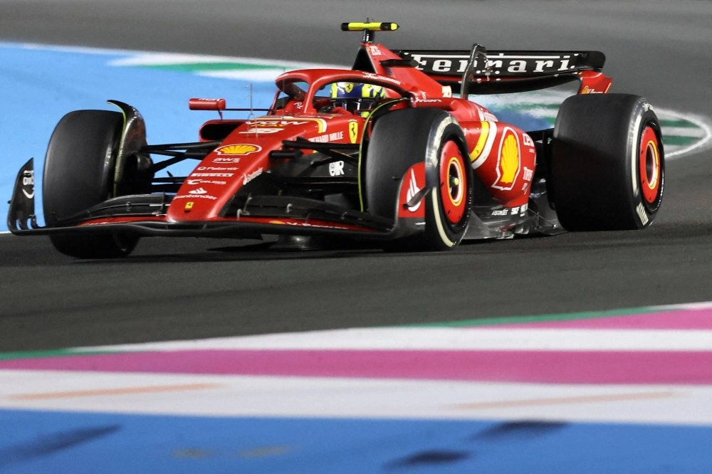 Ferrari's Oliver Bearman competes during the Saudi Arabian Grand Prix in Jeddah on Saturday. Ferrari's Oliver Bearman competes during the Saudi Arabian Grand Prix in Jeddah on Saturday.