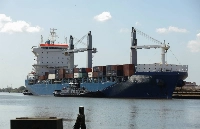The Liberian Seatrade White container ship during its transit in the Miraflores Locks at the Panama Canal on March 10. | REUTERS