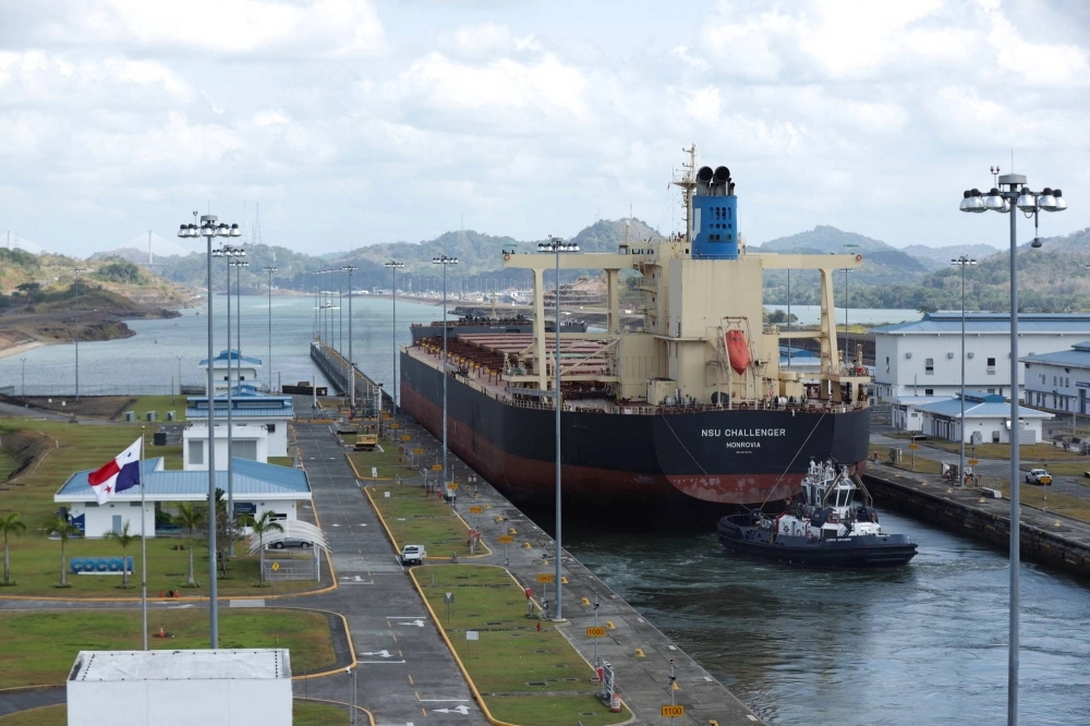 The Monrovia NSU Challenger bulk carrier transits the expanded canal through the Cocoli Locks of the Panama Canal in April 2023. The Monrovia NSU Challenger bulk carrier transits the expanded canal through the Cocoli Locks of the Panama Canal in April 2023.