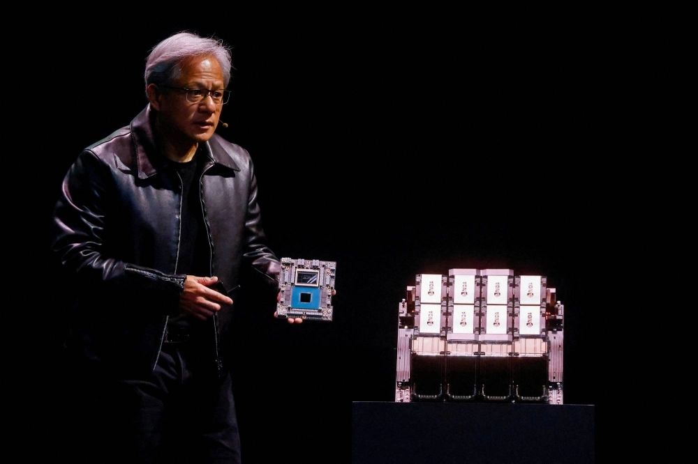 Nvidia Corp Chief Executive Jensen Huang speaks at the COMPUTEX forum in Taipei on May 29, 2023. Nvidia Corp Chief Executive Jensen Huang speaks at the COMPUTEX forum in Taipei on May 29, 2023.