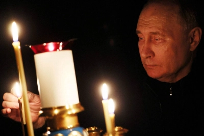 Russian President Vladimir Putin visits a church outside Moscow on Sunday, a national day of mourning following the attack on the Crocus City Hall on Friday. Russian President Vladimir Putin visits a church outside Moscow on Sunday, a national day of mourning following the attack on the Crocus City Hall on Friday.