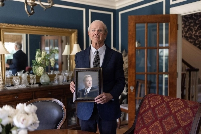 Jim Rauh, founder of Families Against Fentanyl, holds a photograph of his son Thomas in Akron, Ohio, on March 4. How Trump and Biden address a lethal chapter of the U.S. drug-overdose epidemic will be pivotal in swing states that are likely to decide the election.  Jim Rauh, founder of Families Against Fentanyl, holds a photograph of his son Thomas in Akron, Ohio, on March 4. How Trump and Biden address a lethal chapter of the U.S. drug-overdose epidemic will be pivotal in swing states that are likely to decide the election.