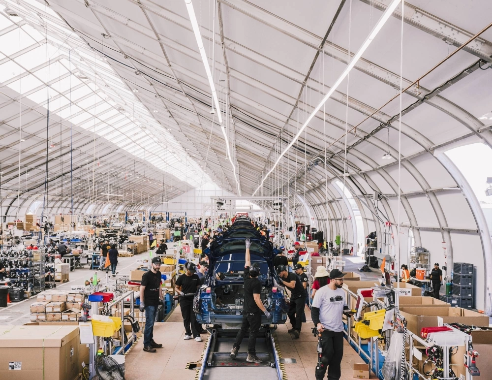 Tesla Model 3 assembly line at Tesla's factory in Fremont, California, in 2018. Before the Shanghai plant opened, Fremont was Tesla’s principal factory.  Tesla Model 3 assembly line at Tesla's factory in Fremont, California, in 2018. Before the Shanghai plant opened, Fremont was Tesla’s principal factory.