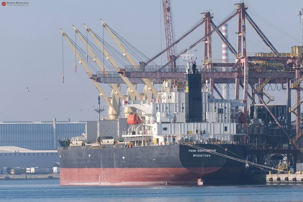 The Barbados-flagged bulk carrier vessel True Confidence in Ravenna, Italy, in 2022 The Barbados-flagged bulk carrier vessel True Confidence in Ravenna, Italy, in 2022