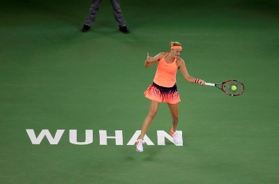 Petra Kvitova of the Czech Republic plays in the Wuhan Open women's singles final in Wuhan, China, in October 2016. Petra Kvitova of the Czech Republic plays in the Wuhan Open women's singles final in Wuhan, China, in October 2016.