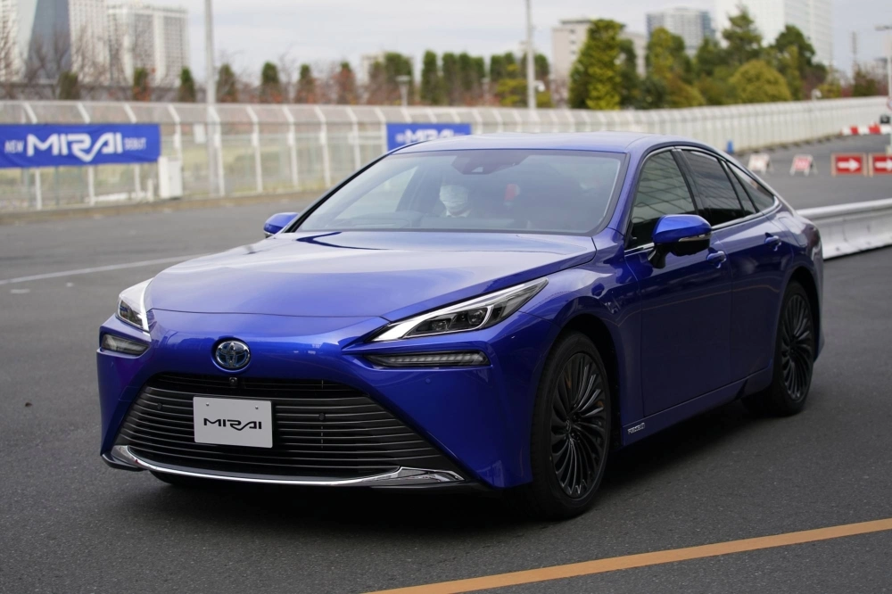 A Toyota Mirai fuel cell electric vehicle. Sky-high fuel prices are discouraging even hardcore hydrogen enthusiasts from driving such vehicles.  A Toyota Mirai fuel cell electric vehicle. Sky-high fuel prices are discouraging even hardcore hydrogen enthusiasts from driving such vehicles.