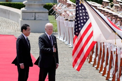 U.S. President Joe Biden and Prime Minister Fumio Kishida at the Akasaka Palace state guest house in Tokyo in May 2022. U.S. President Joe Biden and Prime Minister Fumio Kishida at the Akasaka Palace state guest house in Tokyo in May 2022.