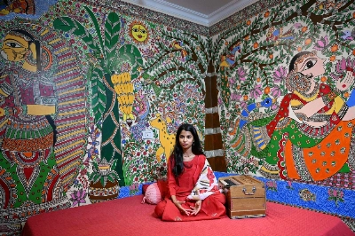 Indian folk singer Maithili Thakur speaks during an interview at her residence in New Delhi on April 2. Thakur thought she was successfull with millions following her Hindu devotional tunes on social media — but then Prime Minister Narendra Modi sent her popularity stratospheric. Indian folk singer Maithili Thakur speaks during an interview at her residence in New Delhi on April 2. Thakur thought she was successfull with millions following her Hindu devotional tunes on social media — but then Prime Minister Narendra Modi sent her popularity stratospheric.