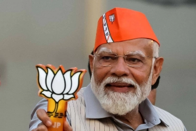 Indian Prime Minister Narendra Modi greets supporters during his roadshow ahead of the general elections, in Ghaziabad, India, on April 6. Indian Prime Minister Narendra Modi greets supporters during his roadshow ahead of the general elections, in Ghaziabad, India, on April 6.