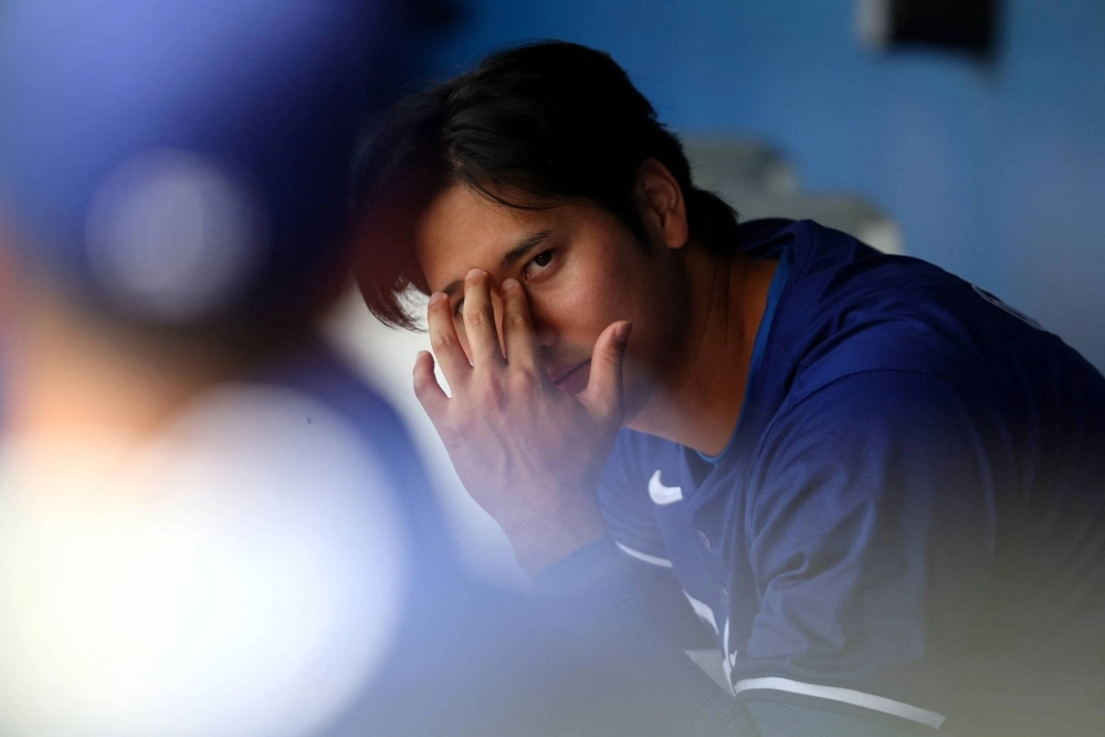 Los Angeles Dodgers designated hitter Shohei Ohtani during a spring training game on March 12.  Los Angeles Dodgers designated hitter Shohei Ohtani during a spring training game on March 12.
