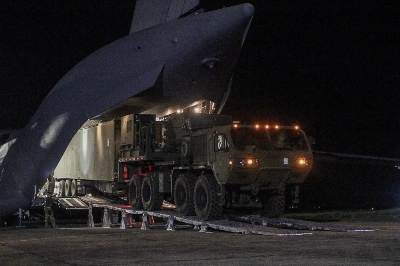 A U.S. Army Mid-Range Capability (MRC) Launcher arrives as part of the capability’s first deployment into theater on Northern Luzon, Philippines, April 8. A U.S. Army Mid-Range Capability (MRC) Launcher arrives as part of the capability’s first deployment into theater on Northern Luzon, Philippines, April 8.