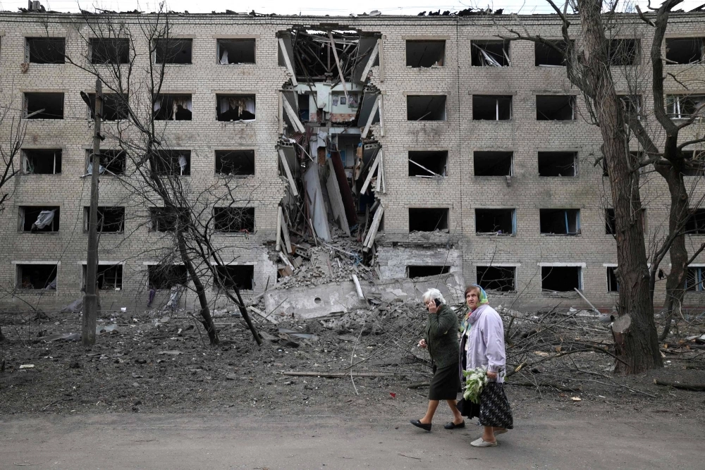 Elderly women walk past a building destroyed during a Russian missile attack in the town of Selydove, in Ukraine's Donetsk region, on April 14. The West needs to take decisive action to support an out-gunned Ukraine before the situation worsens. Elderly women walk past a building destroyed during a Russian missile attack in the town of Selydove, in Ukraine's Donetsk region, on April 14. The West needs to take decisive action to support an out-gunned Ukraine before the situation worsens.