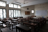 An empty classroom of a school called Udayan Uchcha Madhyamik Bidyalaya is pictured as all schools are closed due to on going heat wave in Dhaka on April 25. | REUTERS