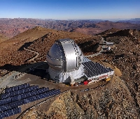 A photo provided by the International Gemini Observatory shows solar panels at the Gemini South observatory of the National Science Foundation’s National Optical-Infrared Astronomy Research Laboratory, or NOIRLab, in the Chilean Andes. | International Gemini Observatory / NOIRLab / NSF / AURA via The New York Times
