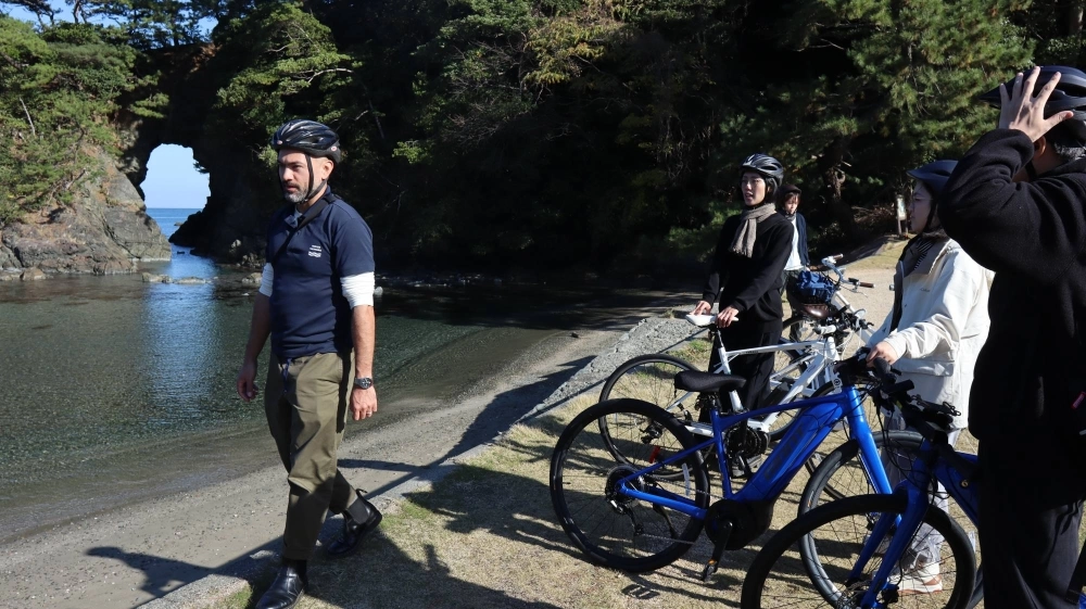 In 2023, Bryan Eastlake (left) began a three-year contract with the local Takahama tourism association to write, post photos and otherwise promote the small town in northern Kyoto Prefecture to a wider audience. In 2023, Bryan Eastlake (left) began a three-year contract with the local Takahama tourism association to write, post photos and otherwise promote the small town in northern Kyoto Prefecture to a wider audience.