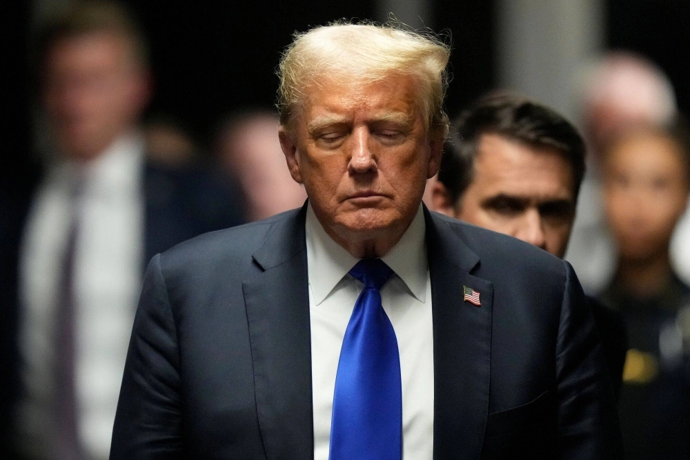 Former U.S. President Donald Trump after the verdict was read at Manhattan criminal court in New York City, on Thursday Former U.S. President Donald Trump after the verdict was read at Manhattan criminal court in New York City, on Thursday