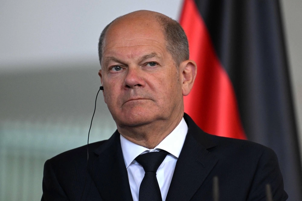 German Chancellor Olaf Scholz delivers a joint press conference with Chile's president after talks at the Chancellery in Berlin on Monday. German Chancellor Olaf Scholz delivers a joint press conference with Chile's president after talks at the Chancellery in Berlin on Monday.